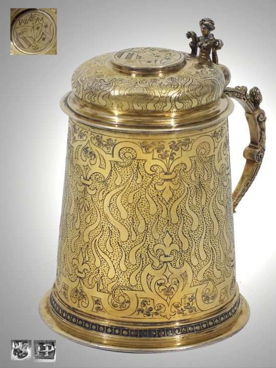 Late-Renaissance German Silver-Gilt Tankard
